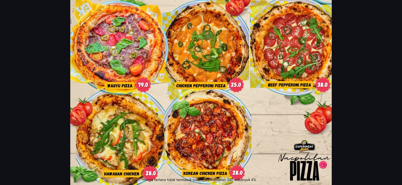 Experiment Kitchen Cheras Pizza menu